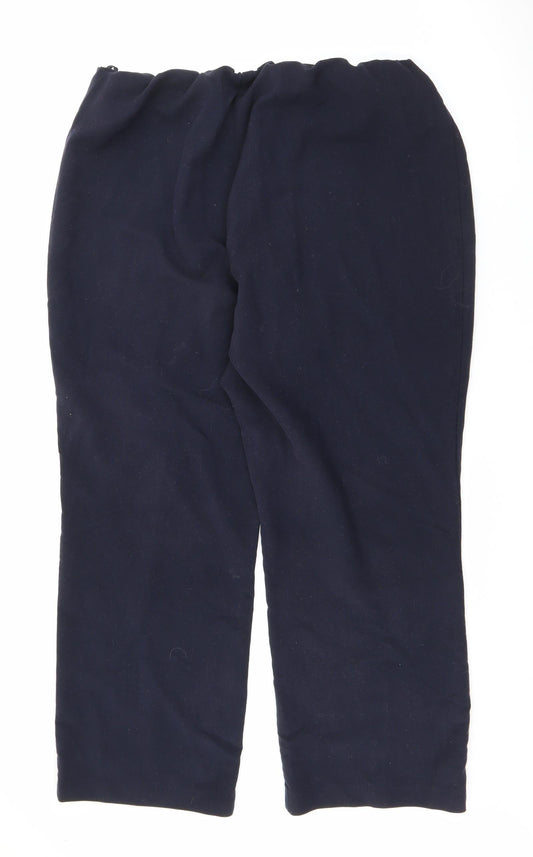 Preworn Womens Blue Polyester Trousers Size 18 L26 in Regular