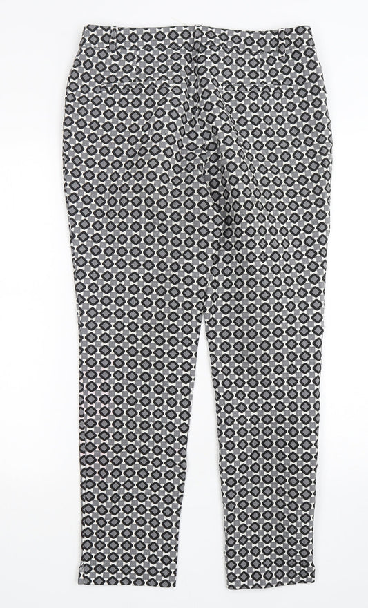Jake's Womens Multicoloured Geometric Polyester Trousers Size 8 L29 in Regular