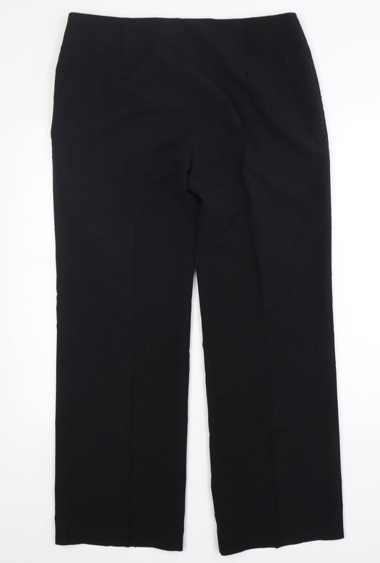Marks and Spencer Womens Black Polyester Trousers Size 36 in L30 in Regular Zip