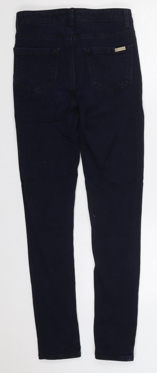 Dickins & Jones Womens Blue  Cotton Skinny Jeans Size 8 L28 in Regular Button