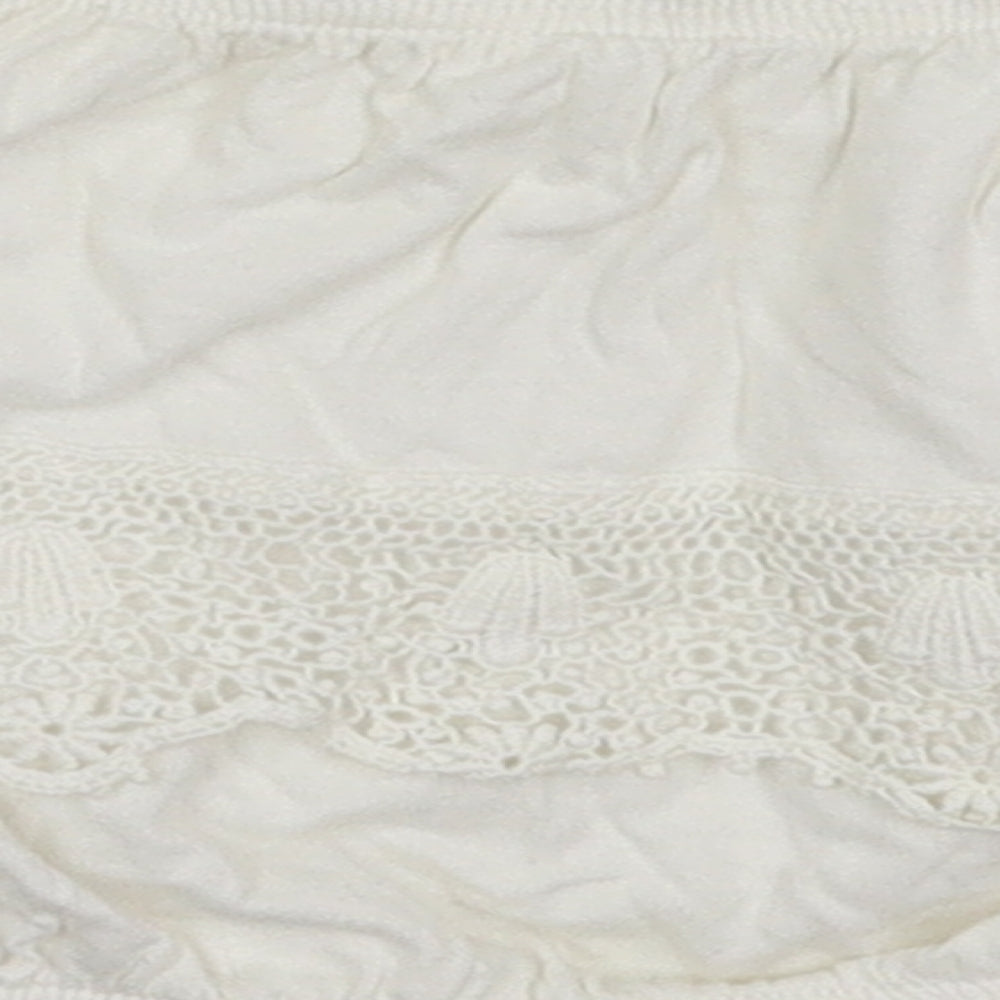 New Look Womens Ivory Cotton Cropped Tank Size 10 Off the Shoulder