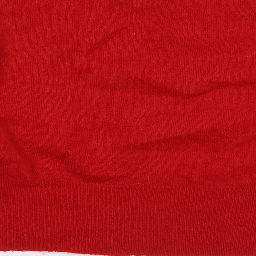 New Look Womens Red Crew Neck Acrylic Pullover Jumper Size 10