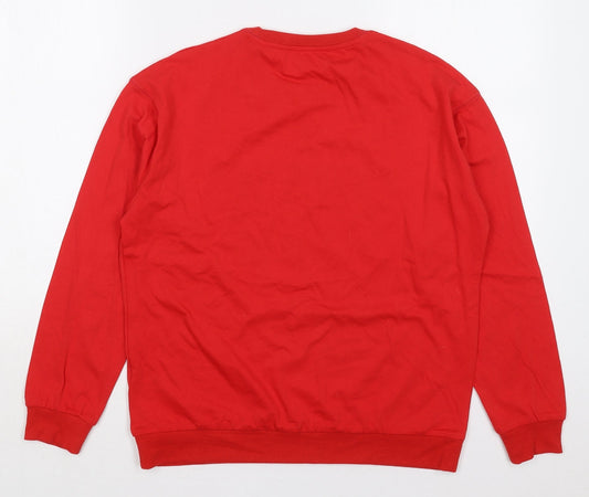 Dunnes Womens Red Cotton Pullover Sweatshirt Size S Pullover - Santa's List Christmas