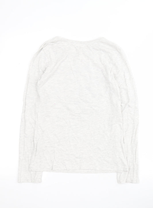 Primark Girls Grey Cotton Pullover T-Shirt Size 12-13 Years Round Neck Pullover