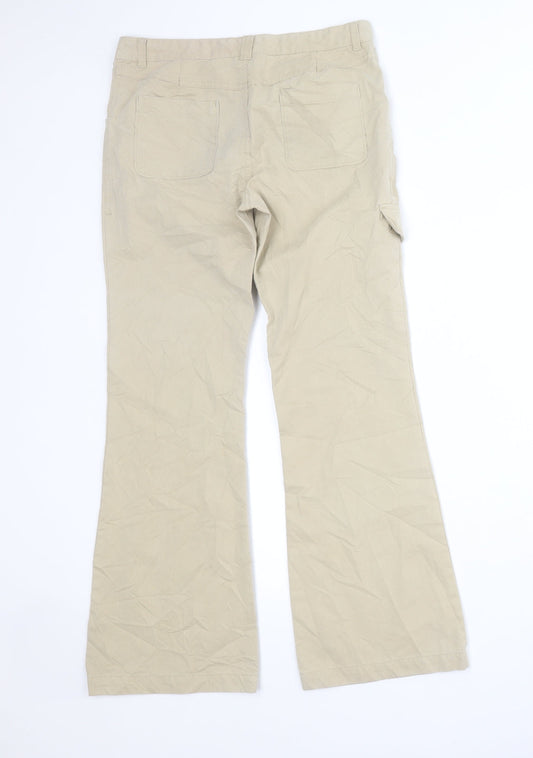 REI Girls Brown Cotton Cargo Trousers Size M Regular Zip