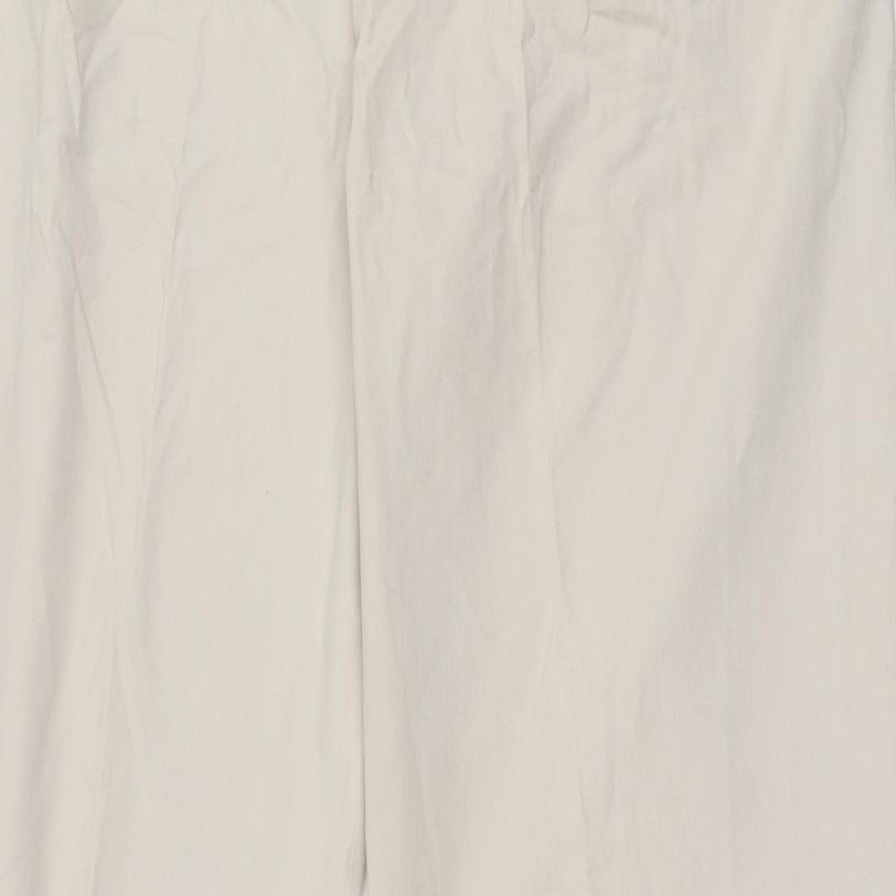 City Look Womens Beige Polyester Chino Trousers Size 32 in L30 in Regular Zip
