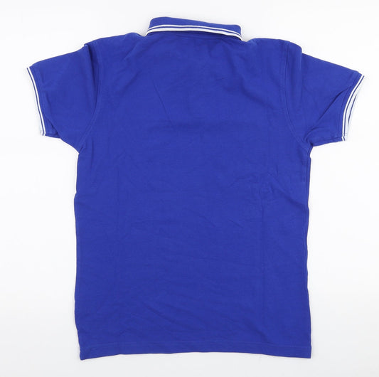 Cedar Wood State Mens Blue Cotton Polo Size XS Collared Button