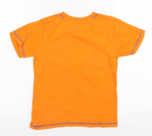 St Bernard Boys Orange 100% Cotton Jersey T-Shirt Size 7-8 Years Round Neck Pullover - Octopus