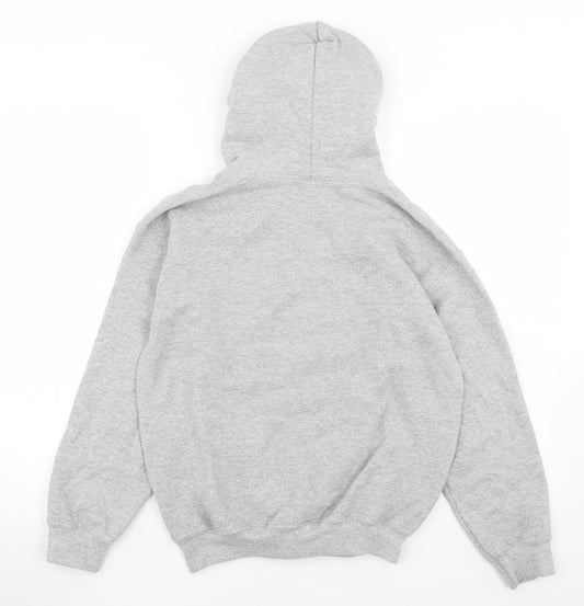 Gildan Boys Grey Cotton Pullover Hoodie Size M