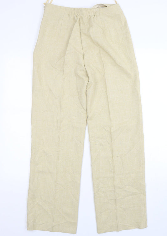 Portafina Womens Beige Polyester Trousers Size 10 L30 in Regular