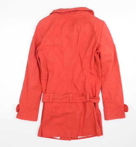 River Island Womens Pink Overcoat Coat Size 8 Button