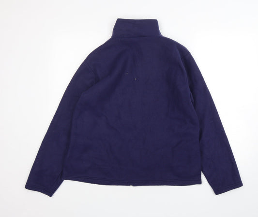 Anne De Lancay Womens Blue Polyester Full Zip Sweatshirt Size M Zip