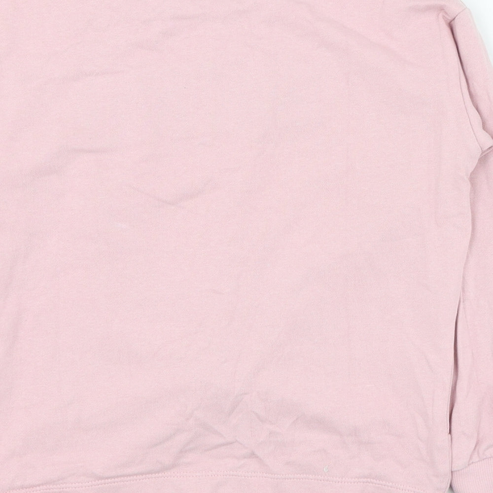 name it Girls Pink Cotton Pullover Sweatshirt Size 7-8 Years Pullover - WKND