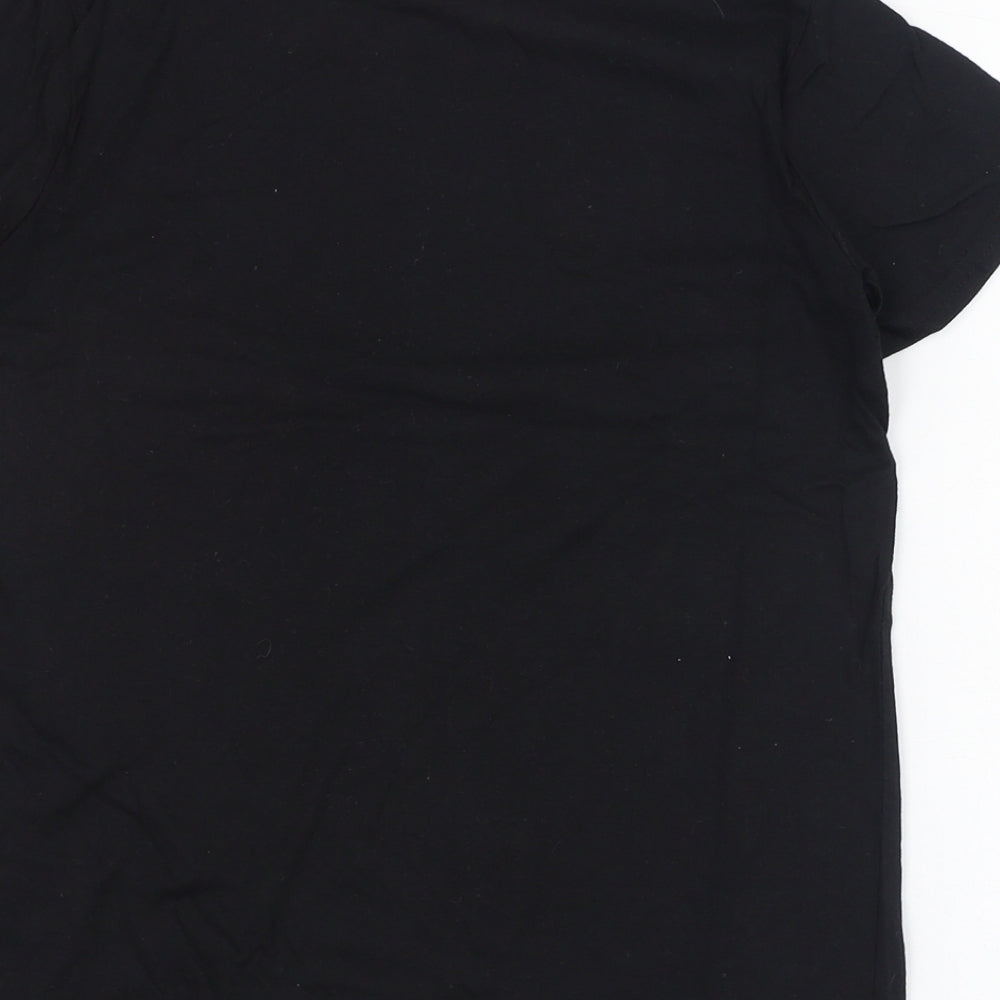 Primark Boys Black Cotton Basic T-Shirt Size 8-9 Years Round Neck Pullover - Brooklyn