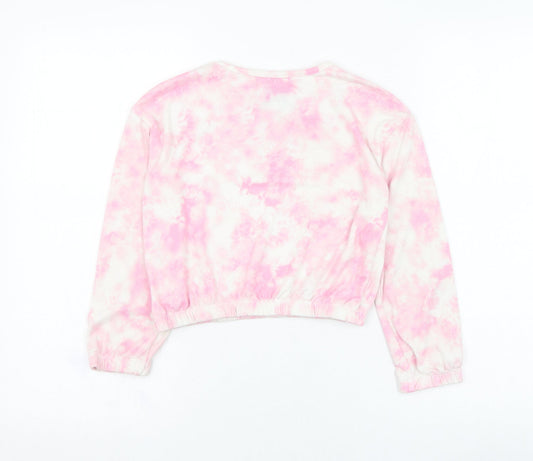 Peaches & Dreams Girls Pink Polyester Pullover Sweatshirt Size 7-8 Years Pullover - Tie dye