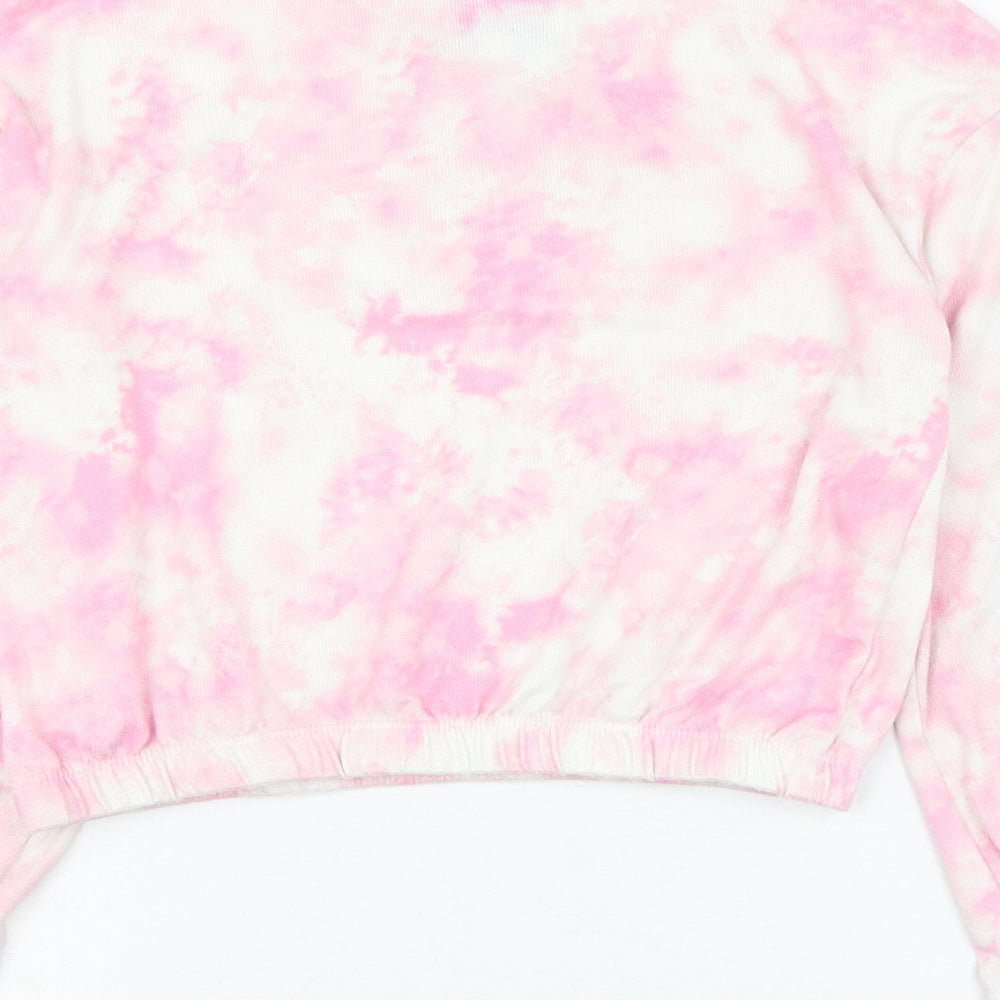 Peaches & Dreams Girls Pink Polyester Pullover Sweatshirt Size 7-8 Years Pullover - Tie dye