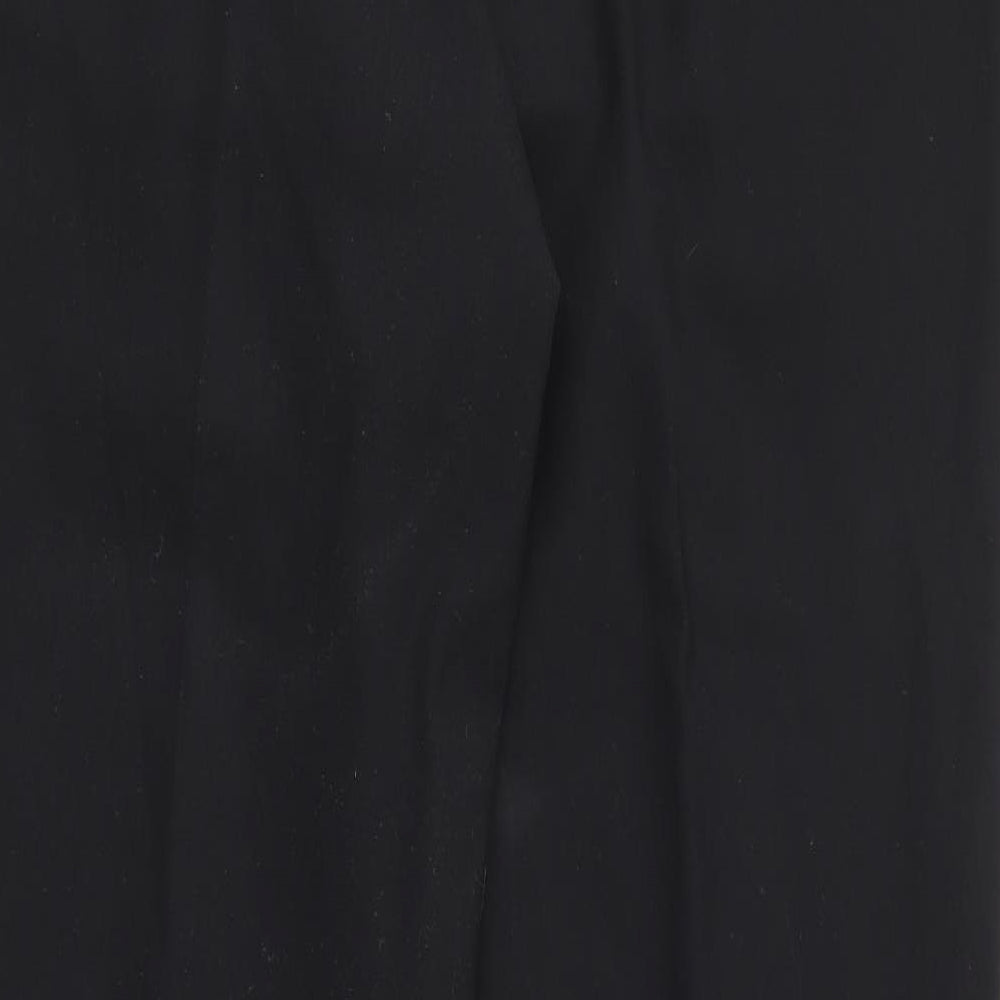 Preworn Womens Black Polyester Trousers Size 36 in L32 in Regular Button