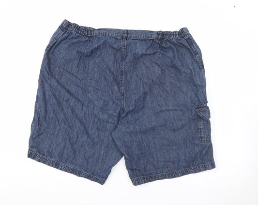 being casual Womens Blue Cotton Cargo Shorts Size 40 in L9 in Regular Button