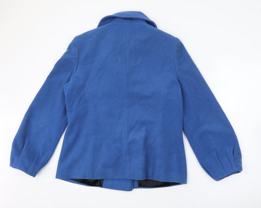 M&Co Womens Blue Jacket Coat Size 14 Button