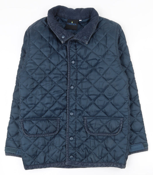 Fastrack Mens Blue Quilted Coat Size XS Snap