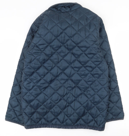 Fastrack Mens Blue Quilted Coat Size XS Snap