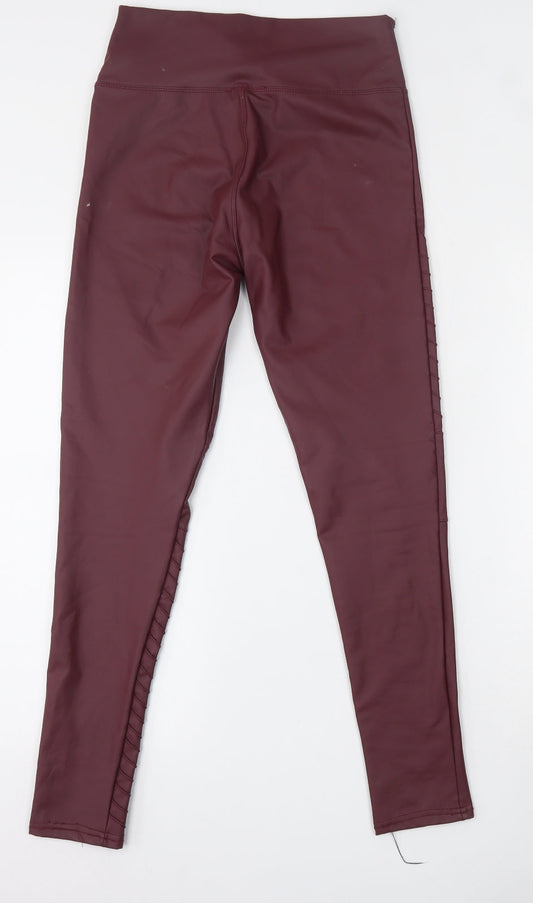 Yu & Me Womens Red Polyamide Trousers Size S L26 in Regular - Leather Trousers