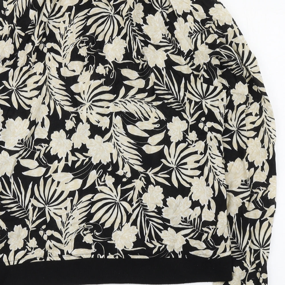 Select Womens Black Floral Jacket Size 12 Zip