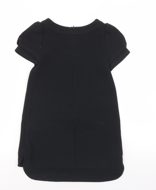 NEXT Girls Black Polyester A-Line Size 5 Years Round Neck Zip