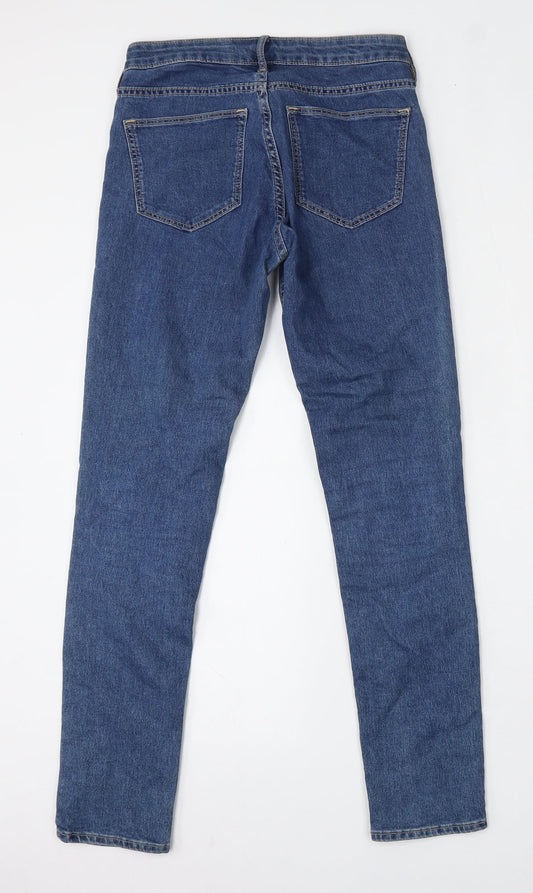 &Denim Womens Blue Cotton Skinny Jeans Size 26 L28 in Regular Button