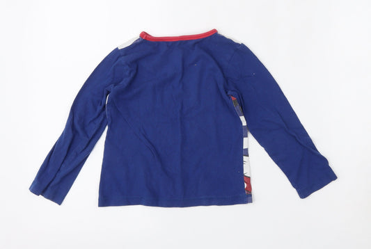 Character.com Girls Blue Cotton Basic T-Shirt Size 4 Years Round Neck