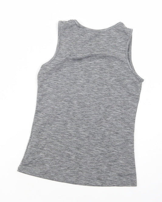 Dunnes Stores Girls Grey Polyester Basic Tank Size 10-11 Years Crew Neck Pullover