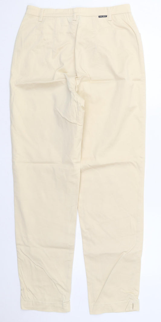 Baumstark Womens Beige Cotton Trousers Size 28 in L29 in Regular Button
