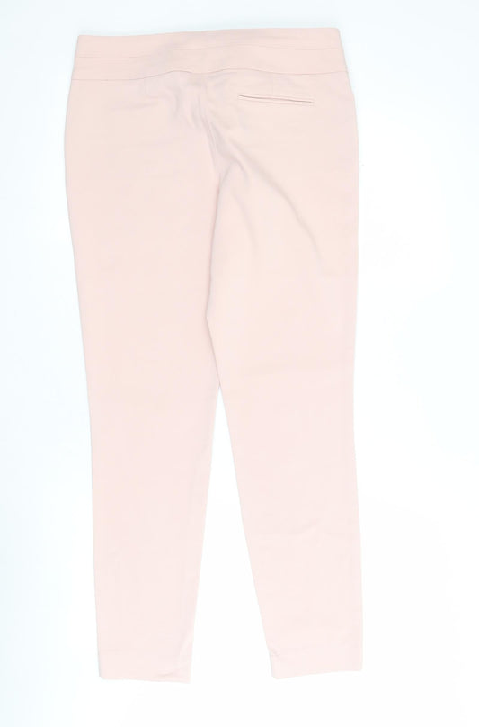 Ivanka Trump Womens Pink Cotton Cropped Trousers Size 8 L27 in Regular Zip