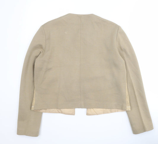 Jeffrey Ohrenstein Womens Beige Jacket Size 18 Hook & Eye