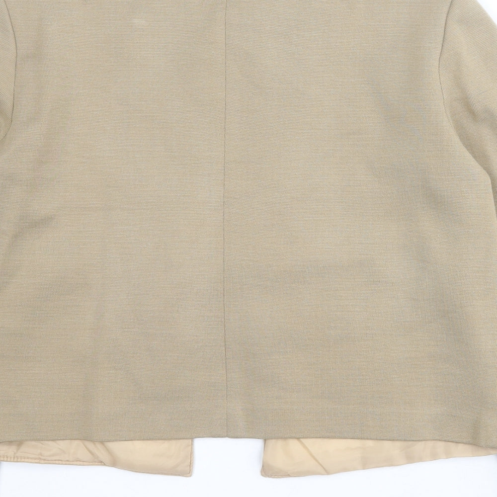 Jeffrey Ohrenstein Womens Beige Jacket Size 18 Hook & Eye