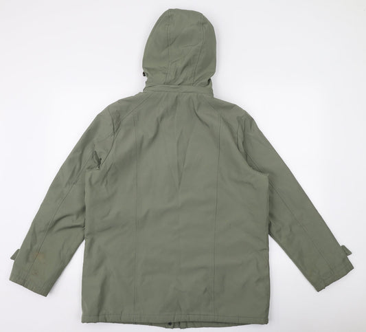 BM Womens Green Parka Coat Size S Zip