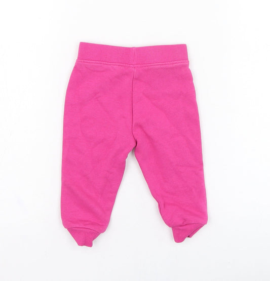 Dunnes Stores Girls Pink Cotton Jogger Trousers Size 6-9 Months Pullover