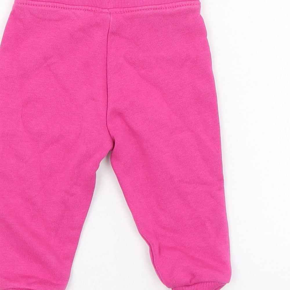Dunnes Stores Girls Pink Cotton Jogger Trousers Size 6-9 Months Pullover
