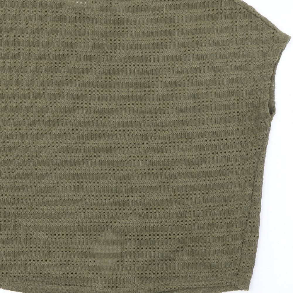 New Look Womens Green Crew Neck Polyester Pullover Jumper Size L