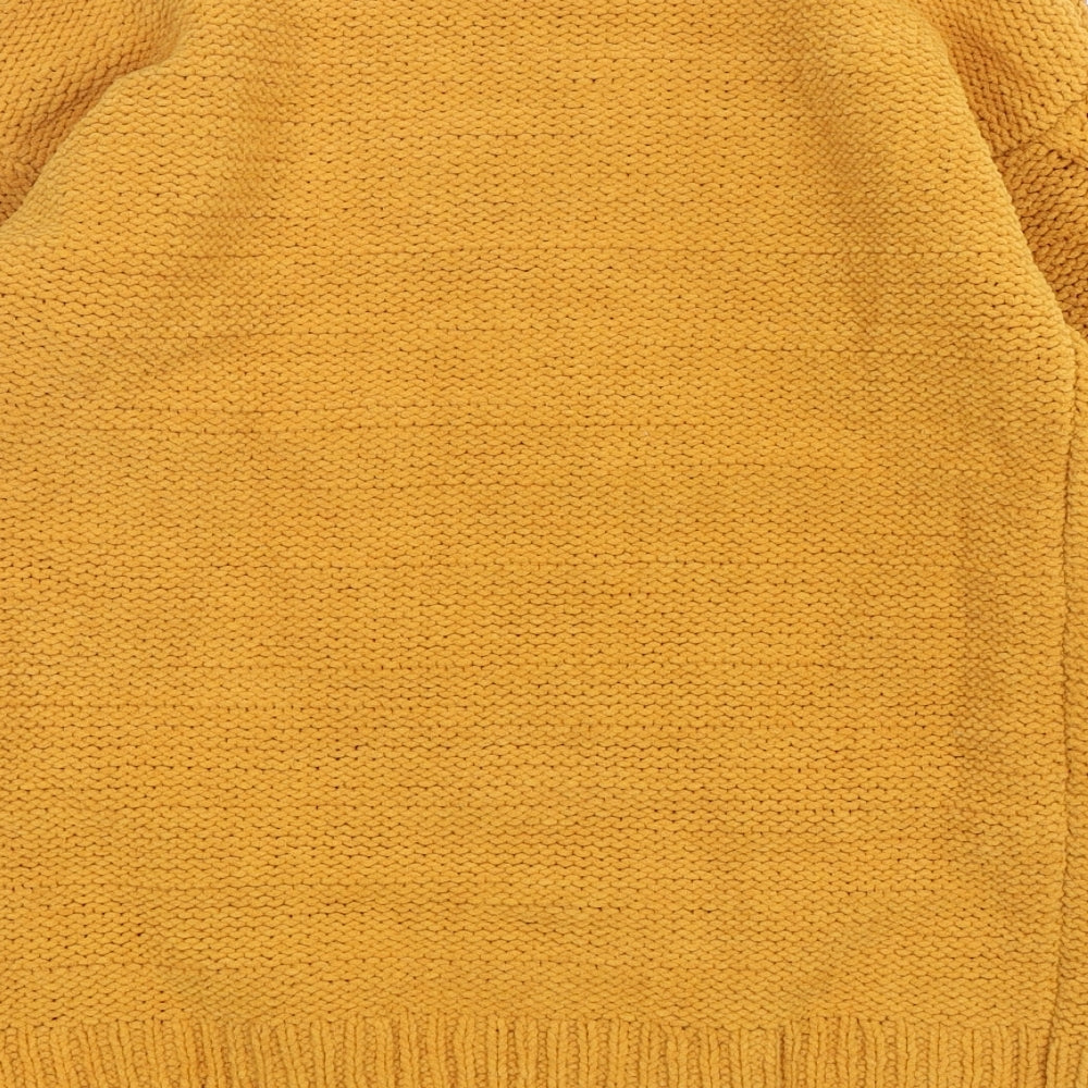 Primark Womens Yellow Round Neck Polyester Pullover Jumper Size 4