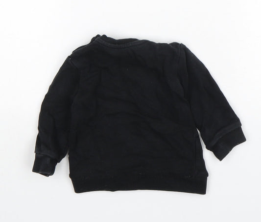 George Boys Black Cotton Pullover Jumper Size 3-6 Months Pullover