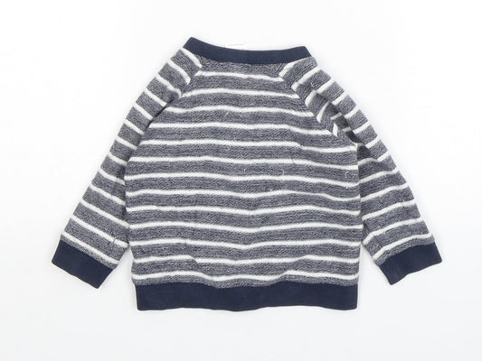 Anka Boys Blue Striped Jacket Size 12-18 Months Zip