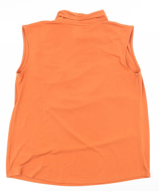 NEXT Womens Orange Polyester Basic Tank Size 10 Cowl Neck