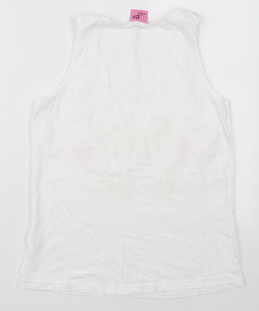 Adore Womens White Cotton Basic Tank Size M Round Neck - Bride To Be