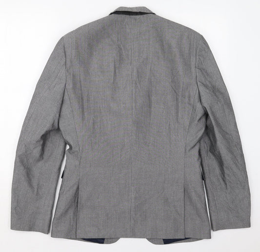 NEXT Mens Grey Polyester Jacket Suit Jacket Size 38