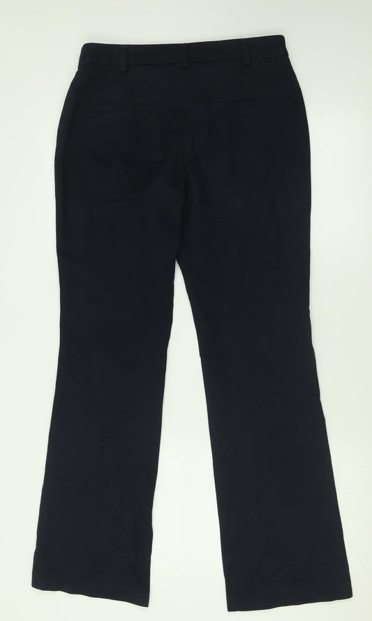 NEXT Womens Blue Polyester Trousers Size 8 L30 in Regular Hook & Eye