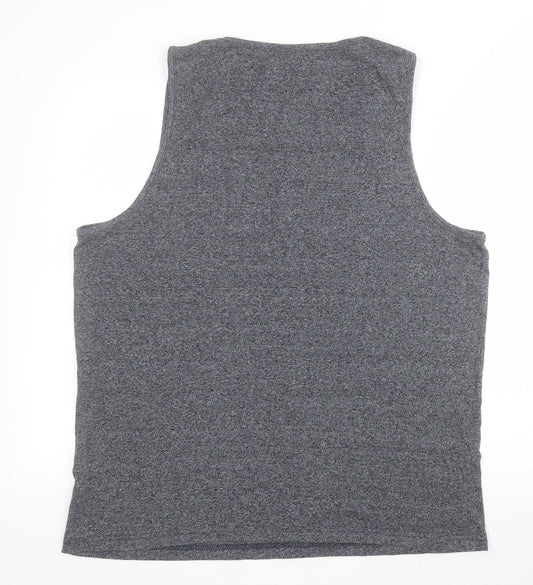 Peacocks Mens Grey Polyester Basic T-Shirt Size XL Round Neck Pullover