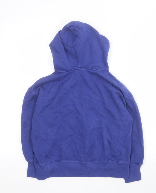 Zara Boys Purple Cotton Pullover Hoodie Size 8 Years Pullover - Slogan