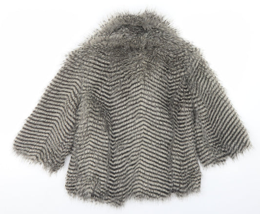 Brave Soul Womens Beige Striped Jacket Size 8