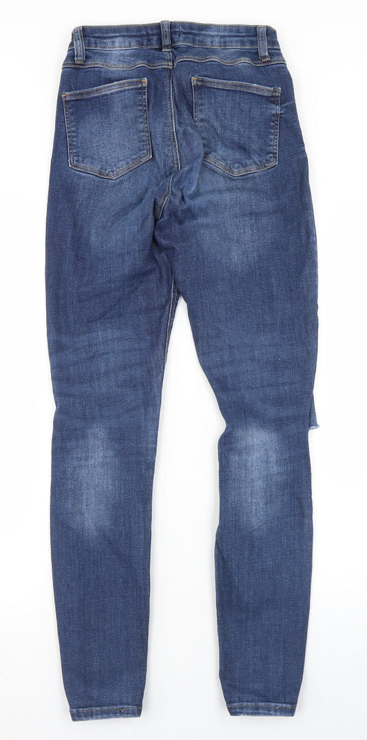 Denim Co Womens Blue Cotton Skinny Jeans Size 8 L28 in Regular Button